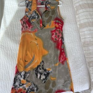 Jamie Sadock Multicolor Abstract Midi Dress Golf Athleisure